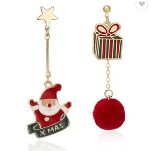 Christmas Santa on Sliegh with Gift Earrings